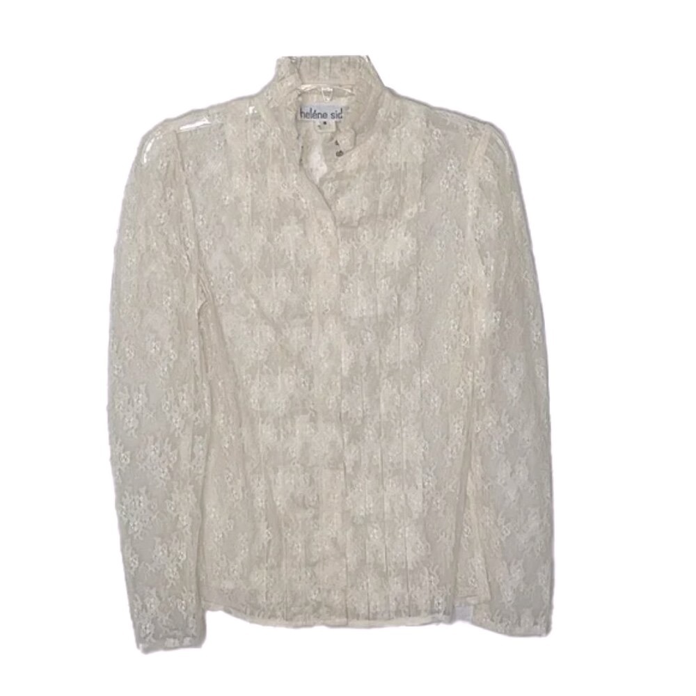 🆕 HELENE SIDEL Lace Floral Vintage Top Size 6